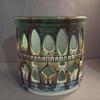Cylinder Vase w/green glass 