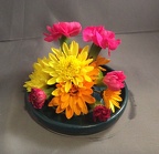 Flower bowl w/frog teal